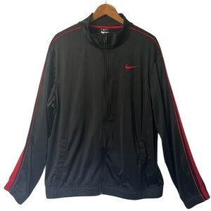 Nike Men's Y2K Red Black Zip Up Track Basketball Athletic Streetwear Jacket L
